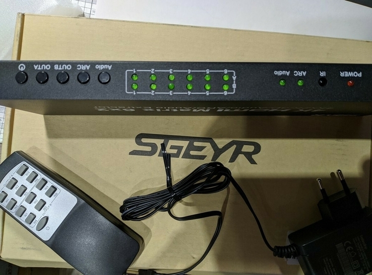 Комутатор SGEYR 4K HDMI Matrix 6 in 2 out, photo number 4