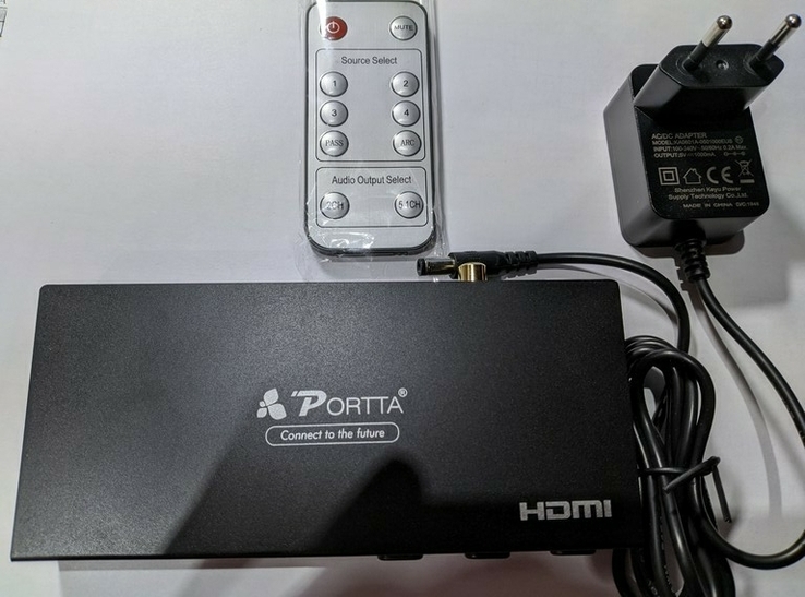 Portta 4x1 HDMI Switcher with Audio+ ARC Support 4K 60Hz, фото №2