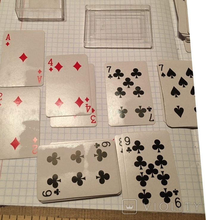 Мініатюрні гральні карти в пластиковому контейнері / невелика кількість гральних карт, 54 шт, фото №11