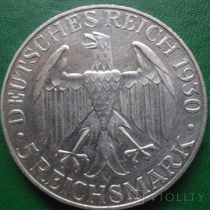 5 марок 1929 Германия граф Цеппелин серебро (2.3.4)~, фото №5