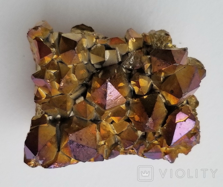 Друза кристаллов кварца с напылением титаном и висмутом, 242 г, фото №9