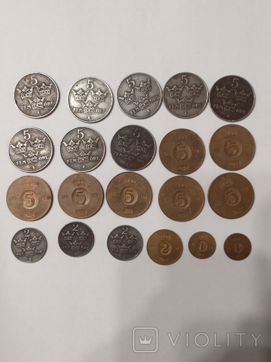 Монеты Швеции  (20 монет без повторов года).