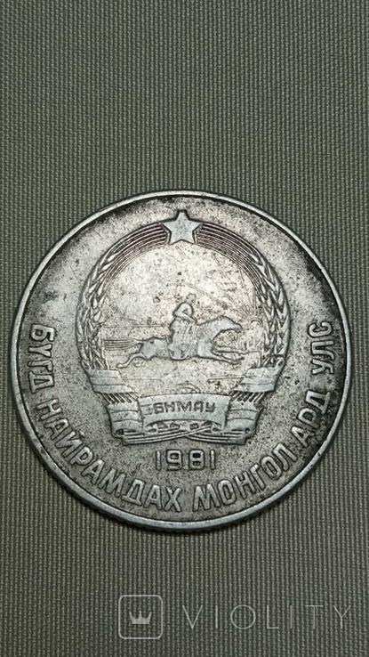 Монета 15 мунгу 1981, фото №3