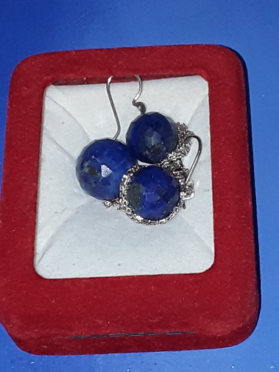 Набор украшений серебро и синие камни, photo number 2