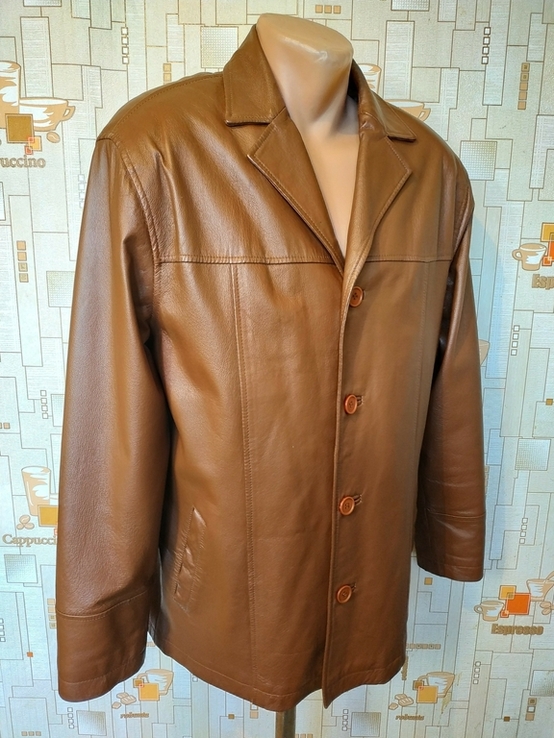Классический кожаный пиджак JOHN DEVIN Германия р-р 48(состояние нового), photo number 3