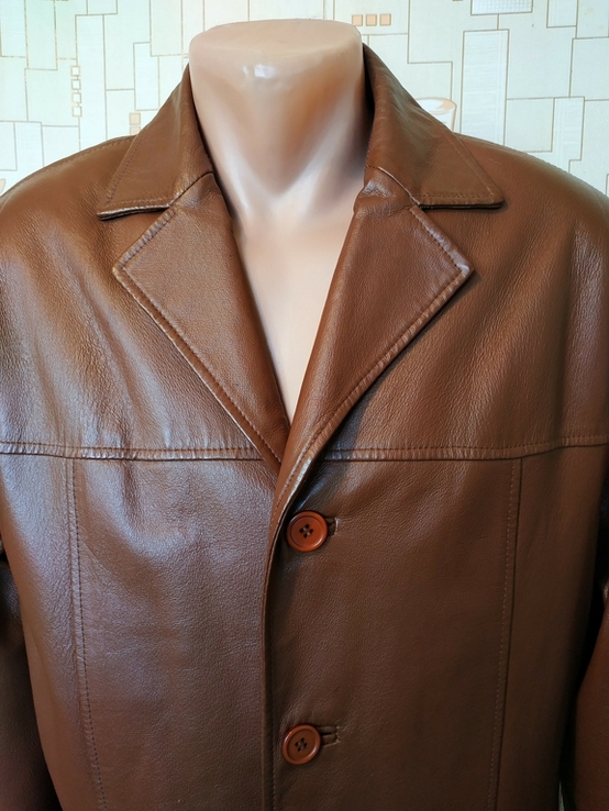 Классический кожаный пиджак JOHN DEVIN Германия р-р 48(состояние нового), photo number 4