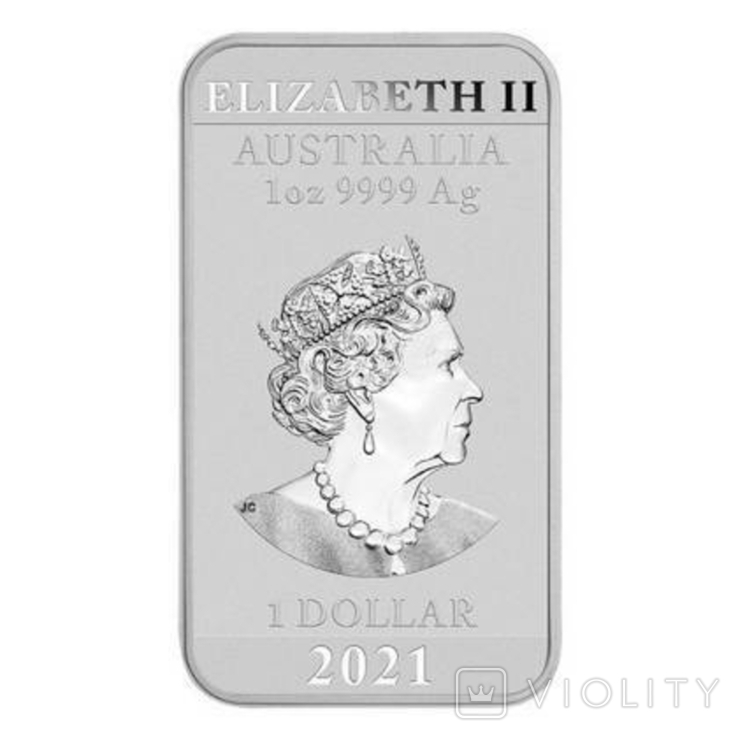 Срібний злиток Дракон 2021 Австралія 1 унція, фото №3