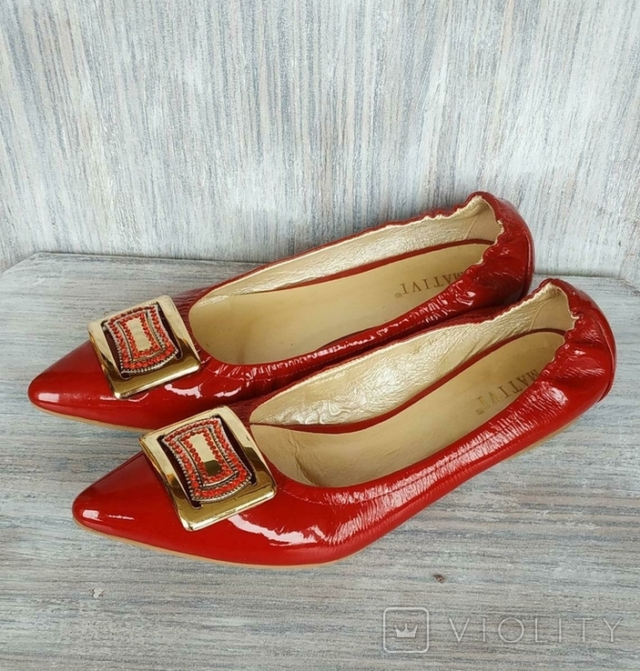 Туфли женские кожаные красные 39 размер, фото №5