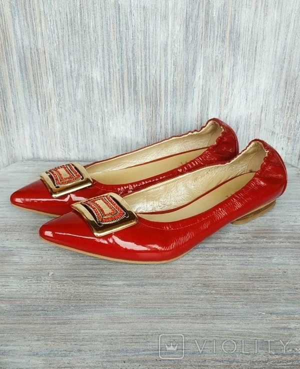 Туфли женские кожаные красные 39 размер, фото №8