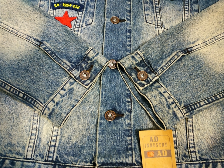 Куртка новая джинсовая AD INDUSTRY джинс коттон р-р М, фото №9