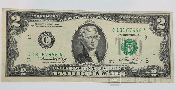 2 Dollars USA 1976 2 долара США 1976