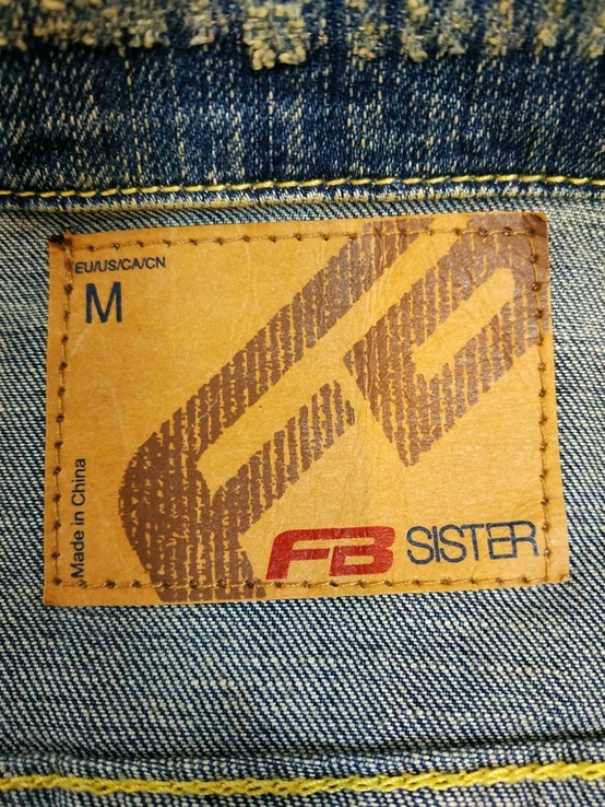 Куртка джинсовая с потертостями FB SISTER стрейч р-р М(состояние!), фото №10