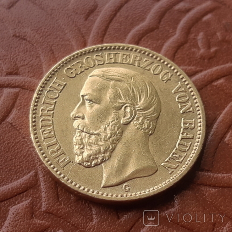 20 марок 1894 Баден. Золото, numer zdjęcia 2