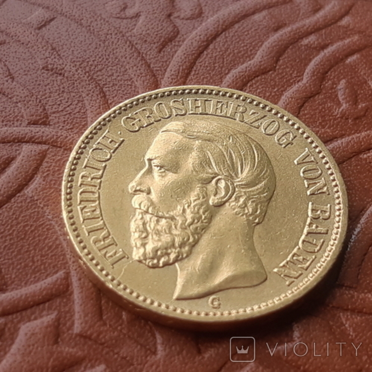 20 марок 1894 Баден. Золото, фото №3