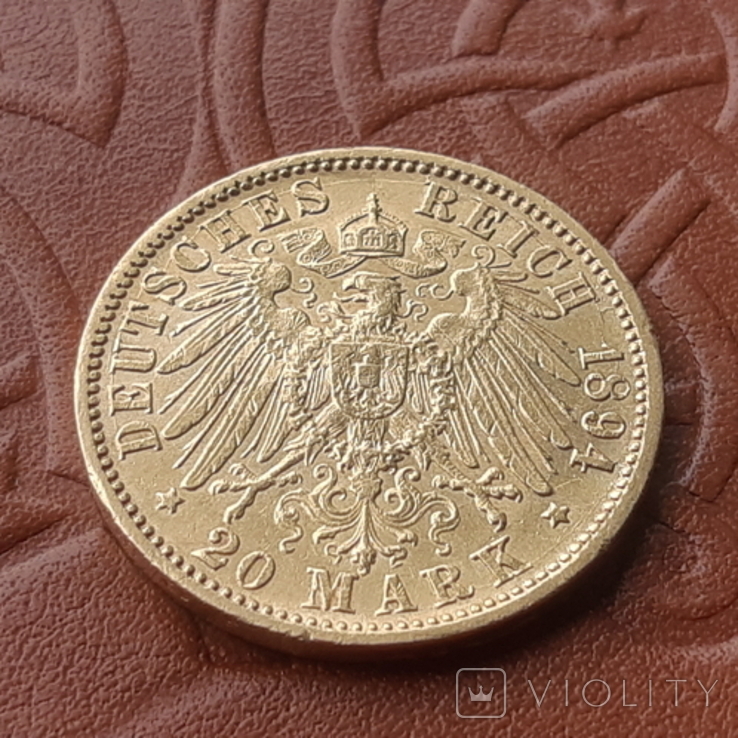 20 марок 1894 Баден. Золото, photo number 7