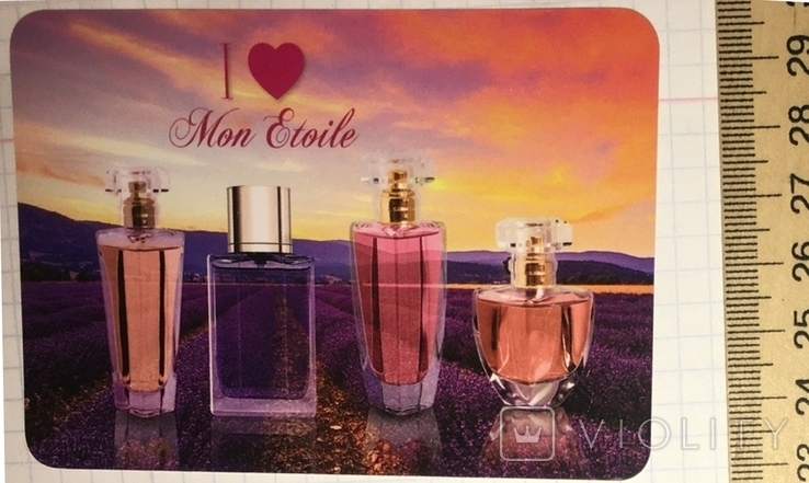 Календарик реклама парфюм Мон Етуаль, "Я люблю Мон Етуаль" / флакони, 2020