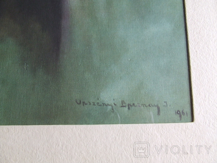 Картина Урсени Брензай х.м. раз. 50 х 65 см. 1961 года. Невеста., фото №6