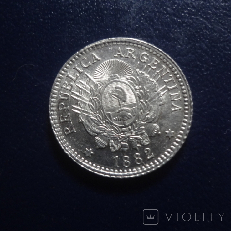 10 сантим 1882 Аргентина серебро (Г.17.44), фото №2