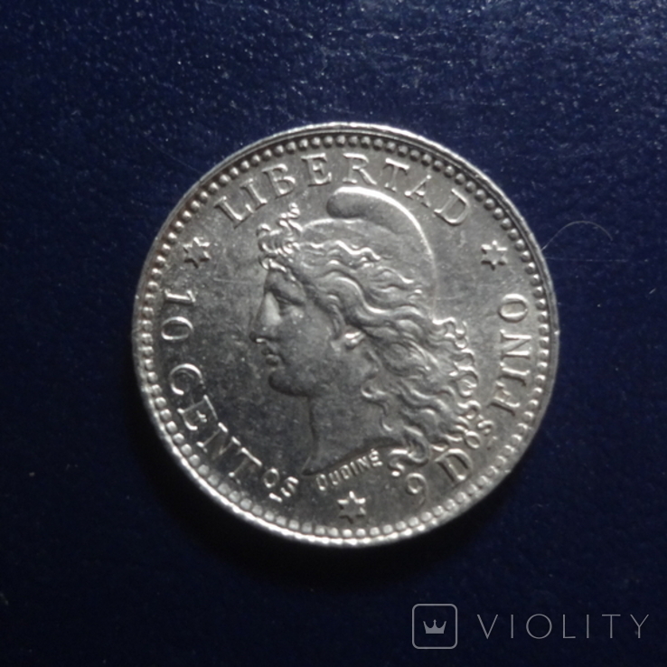 10 сантим 1882 Аргентина серебро (Г.17.44), numer zdjęcia 3