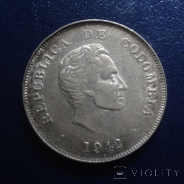 20 сентаво 1942 Колумбия серебро Тираж 155000 (Г.17.46), фото №4