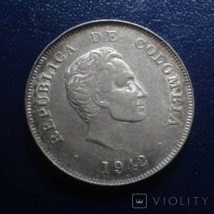 20 сентаво 1942 Колумбия серебро Тираж 155000 (Г.17.46), фото №6