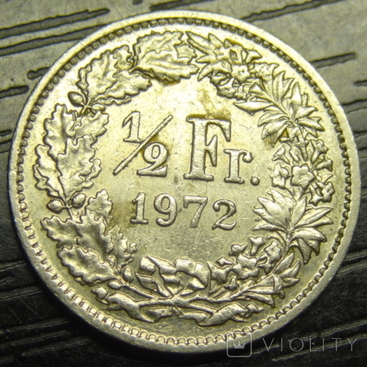 1/2 франка Швейцарія 1972