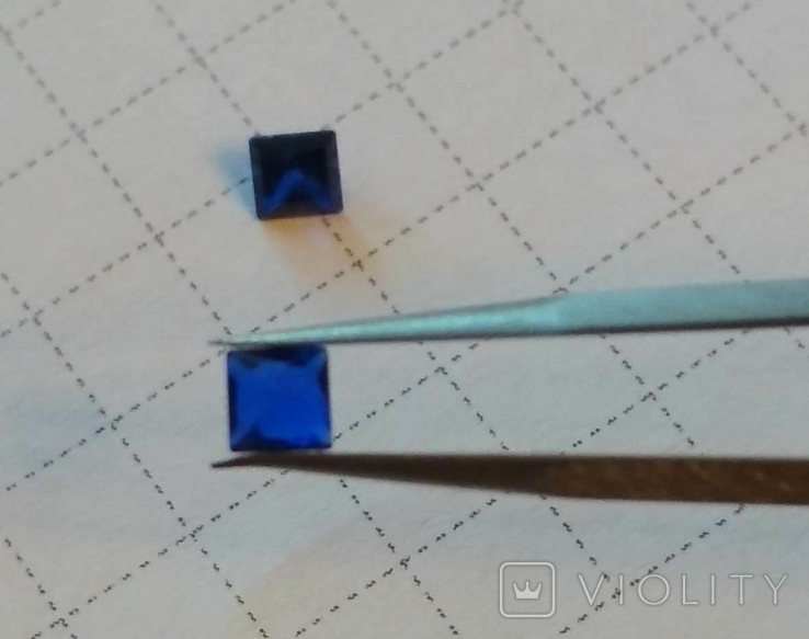 Sapphire blue artificial, 2 pcs, 0.275ct, photo number 4