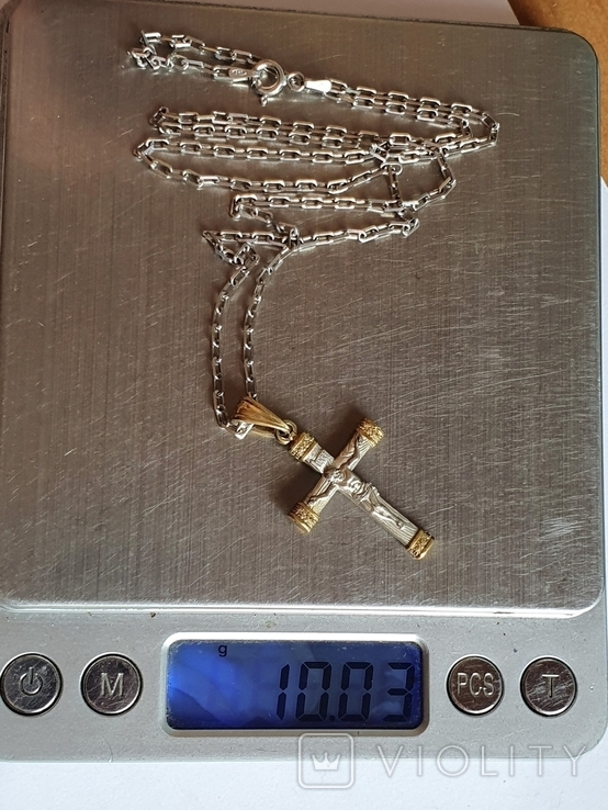 Крестик + цепочка 55 см, серебро 925., фото №10