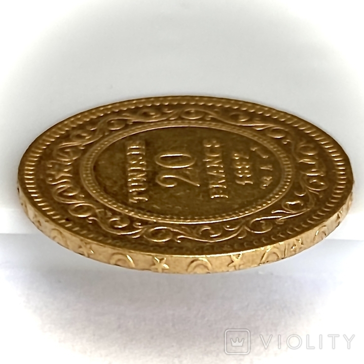 20 франков. 1892. Тунис (золото 900, вес 6,44 г), фото №9