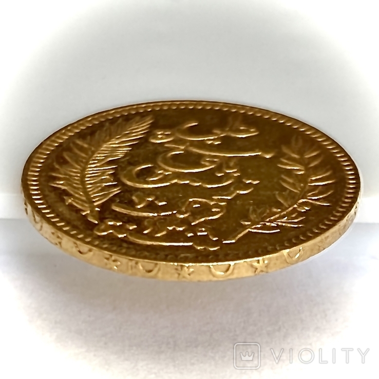 20 франков. 1892. Тунис (золото 900, вес 6,44 г), фото №10