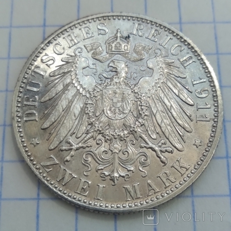 2 марки Леопольд.Регент Баварії.1911р