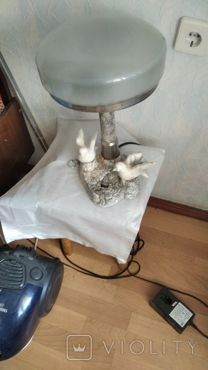 Мраморная лампа, плафон 26 см, фото №5