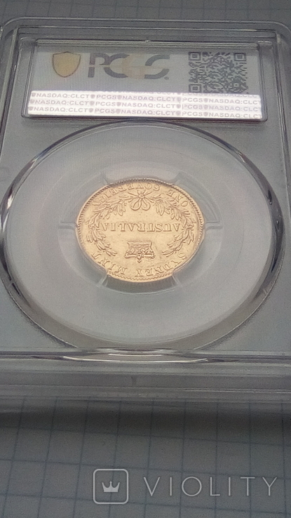 1 cоверен, PCGS AU55. 1870 год 7,99 грамм золота 917, фото №8