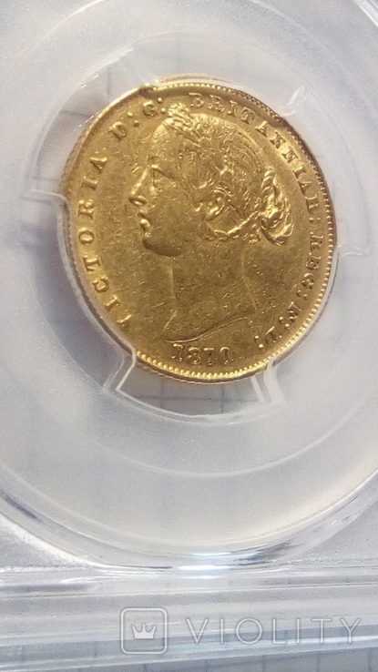 1 cоверен, PCGS AU55. 1870 год 7,99 грамм золота 917, фото №12