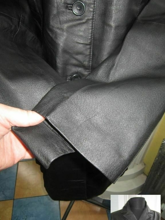 Фирменная женская кожаная куртка - плащ Tom Tailor. Канада. Лот 664, фото №5