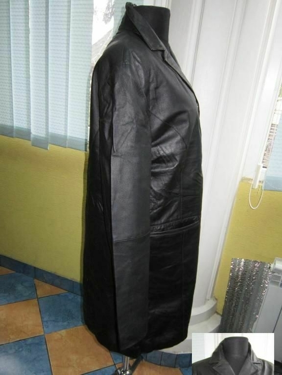Фирменная женская кожаная куртка - плащ Tom Tailor. Канада. Лот 664, фото №8