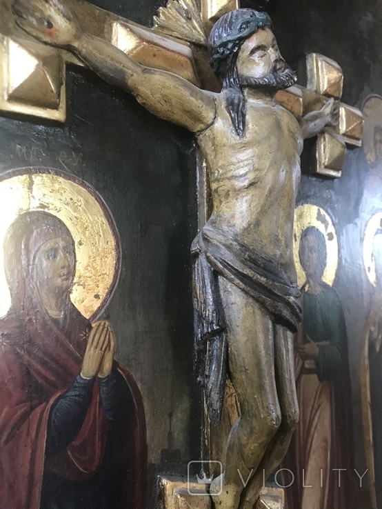 Распятие с деревянной фигуркой Иисуса, фото №6