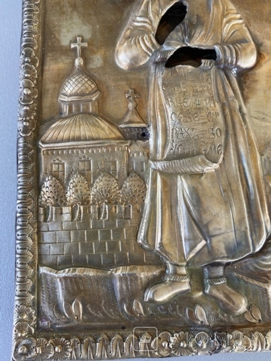 Икона Пр. Симеона Верхотурского в серебряном окладе, фото №5