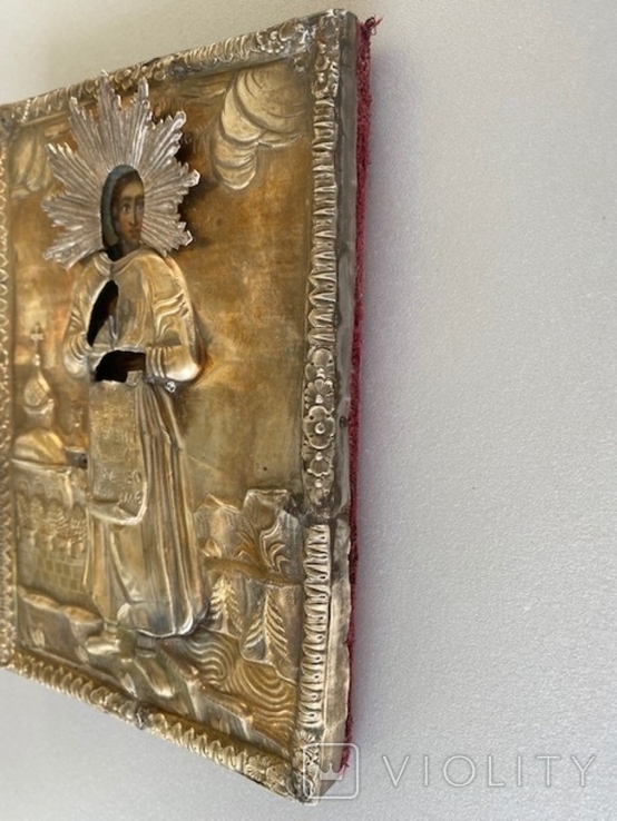 Икона Пр. Симеона Верхотурского в серебряном окладе, фото №13