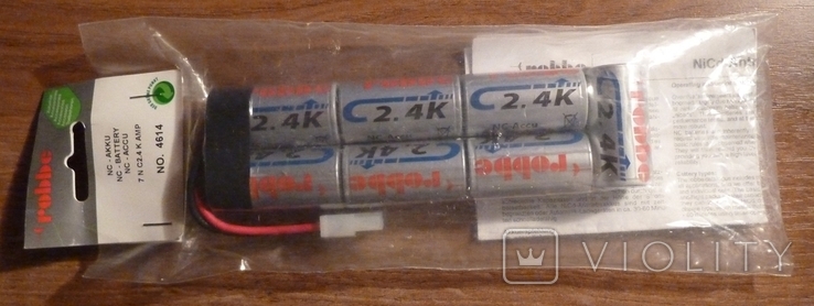 Аккумулятор 8,4 В, 2400 мAч, NiCd robbe SANYO 7 N C2,4 K AMP № 4614 (в упаковке), фото №2