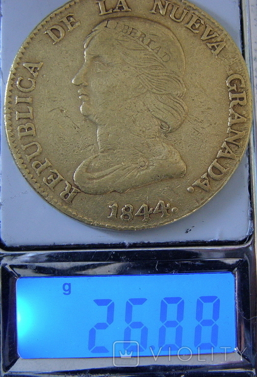 16 песо 1844 р. Колумбія, фото №8