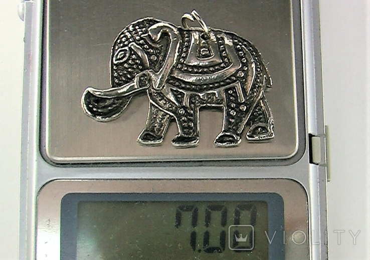 Подвеска кулон Европа Слон 7,00 грамма металл, фото №7