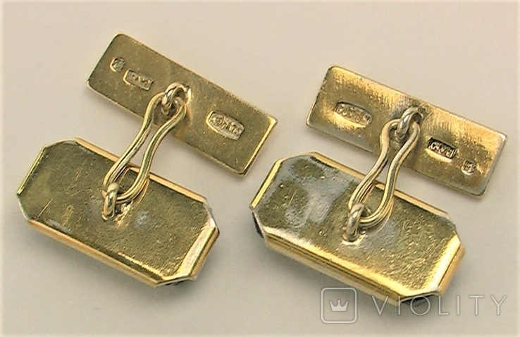 Запонки серебро СССР 875 проба 5,91 грамма, фото №4