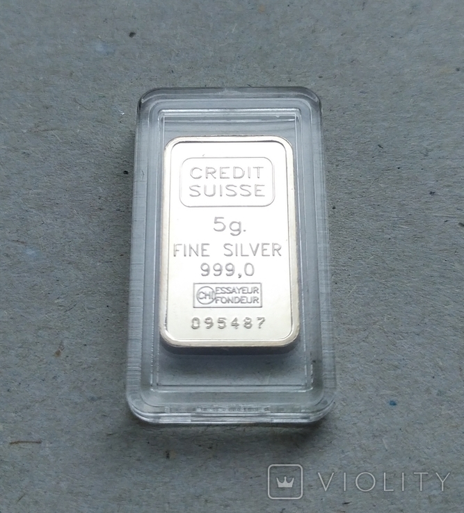 Слиток серебро 999 вес 5 грамм