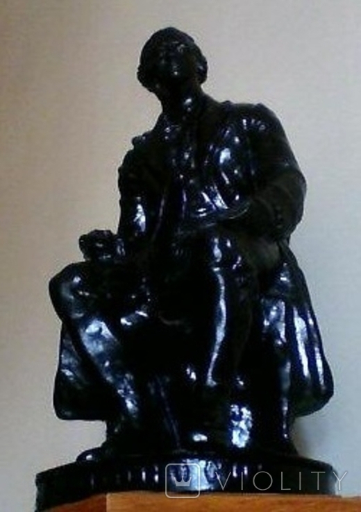 Бюст, скульптура М. Ломоносов. Шпиатр. Скульптор: Козловский. Высота 37 см, фото №2