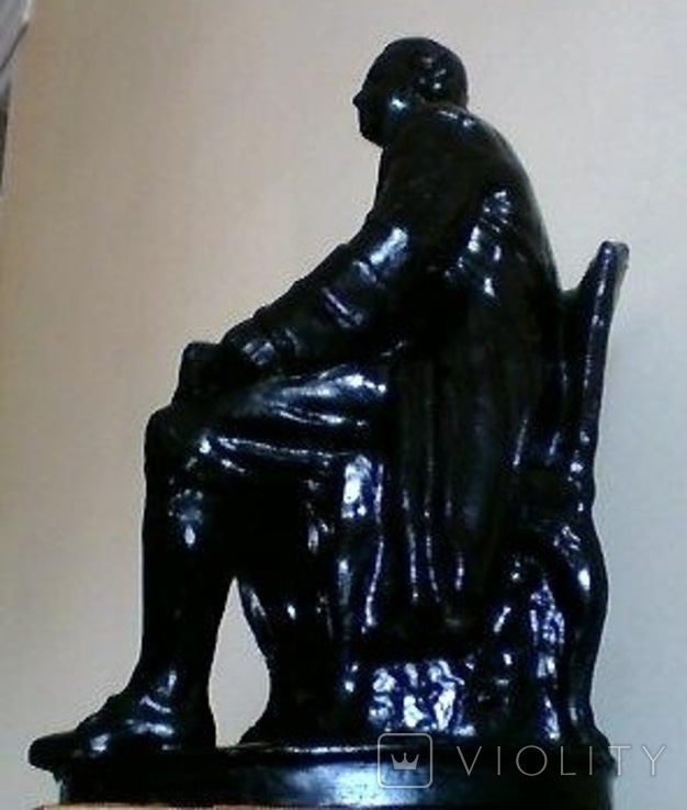 Бюст, скульптура М. Ломоносов. Шпиатр. Скульптор: Козловский. Высота 37 см, фото №7