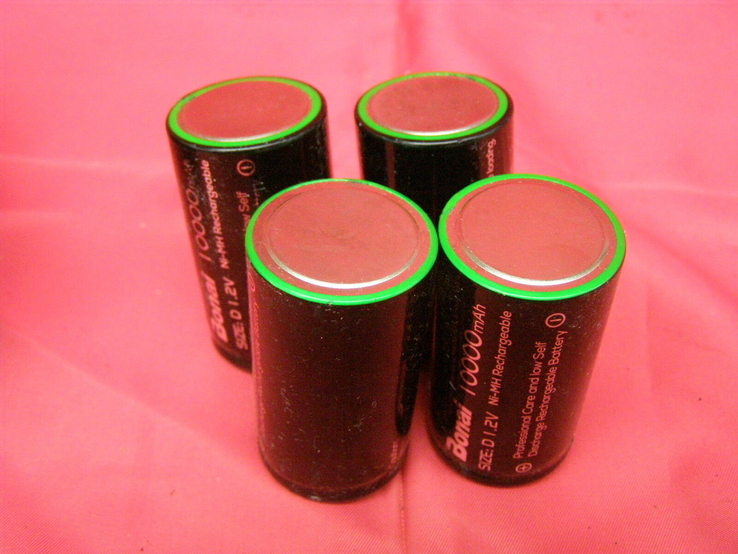 4 перезаряжаемые батареи BONAI D 10,000 мАч, 1,2 В, фото №3