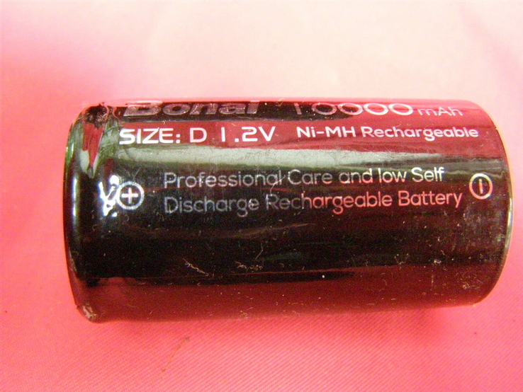 4 перезаряжаемые батареи BONAI D 10,000 мАч, 1,2 В, photo number 5