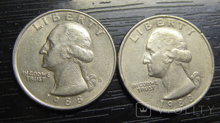25 центів США 1988 (два різновиди), фото №2