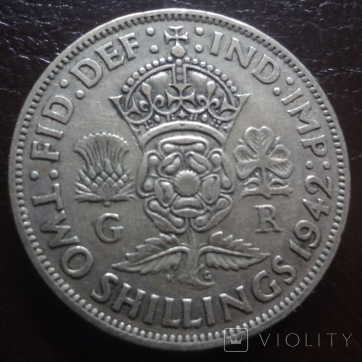2 шиллинга 1942 Великобритания серебро (I.9.13), фото №2